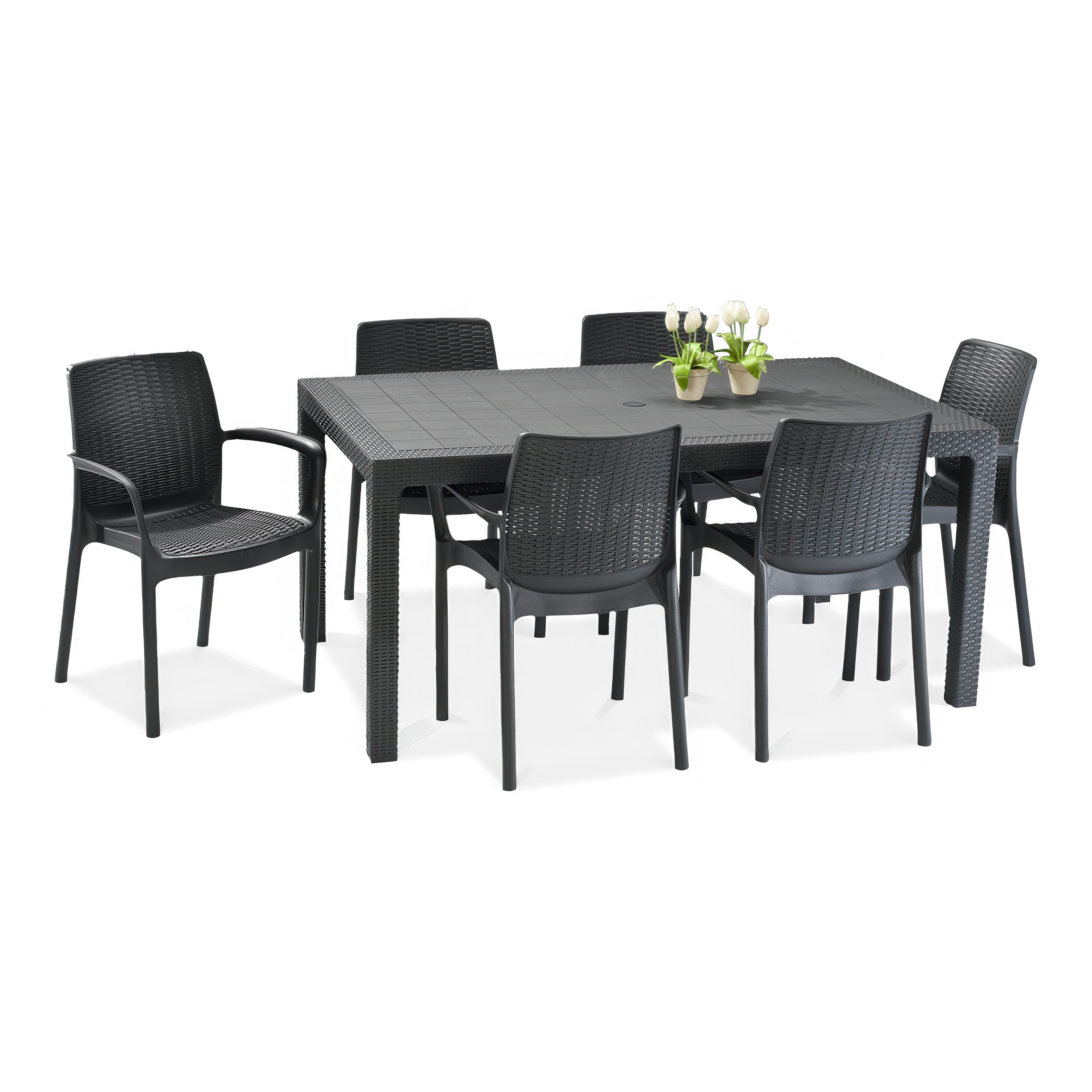 Zestaw mebli ogrodowych BALI/MELODY Graphite 6+1