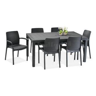 Zestaw mebli ogrodowych BALI/MELODY Graphite 6+1