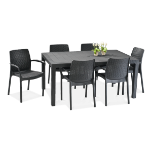 Zestaw mebli ogrodowych BALI/MELODY Graphite 6+1