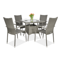Zestaw ogrodowy technorattan FIESTA/LUGO 4+1 Dolphin Grey