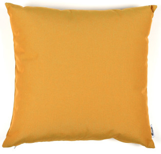 Poduszka dekoracyjna żółta 50x48 cm na białym tle