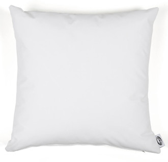Biała kwadratowa poduszka dekoracyjna o gładkiej tkaninie