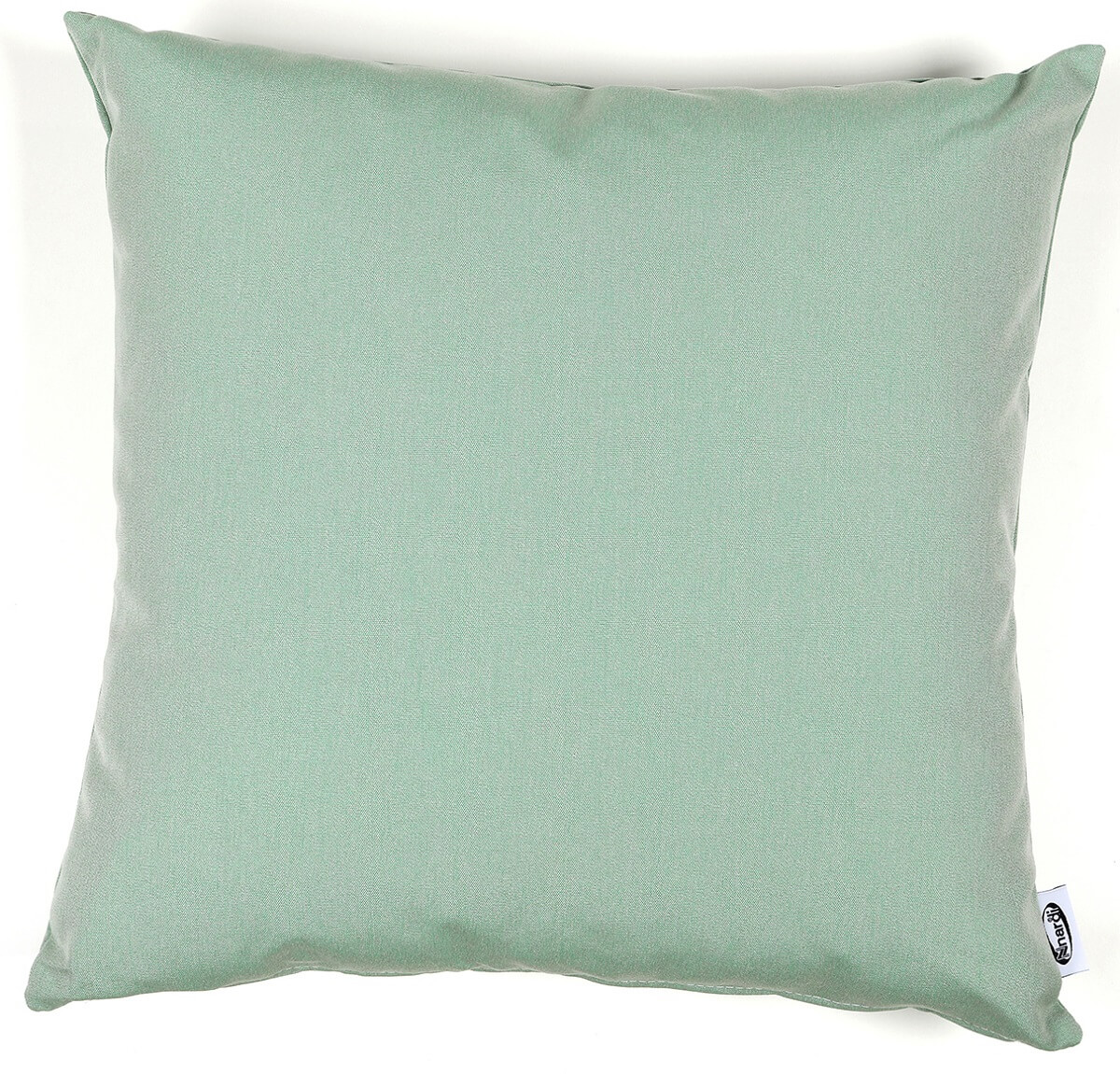 Kwadratowa poduszka dekoracyjna w pastelowym, jasnym zielonym kolorze ????