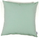 Kwadratowa poduszka dekoracyjna w pastelowym, jasnym zielonym kolorze ????