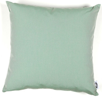 Kwadratowa poduszka dekoracyjna w pastelowym, jasnym zielonym kolorze ????