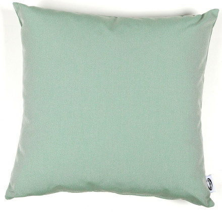 Kwadratowa poduszka dekoracyjna w pastelowym, jasnym zielonym kolorze ????