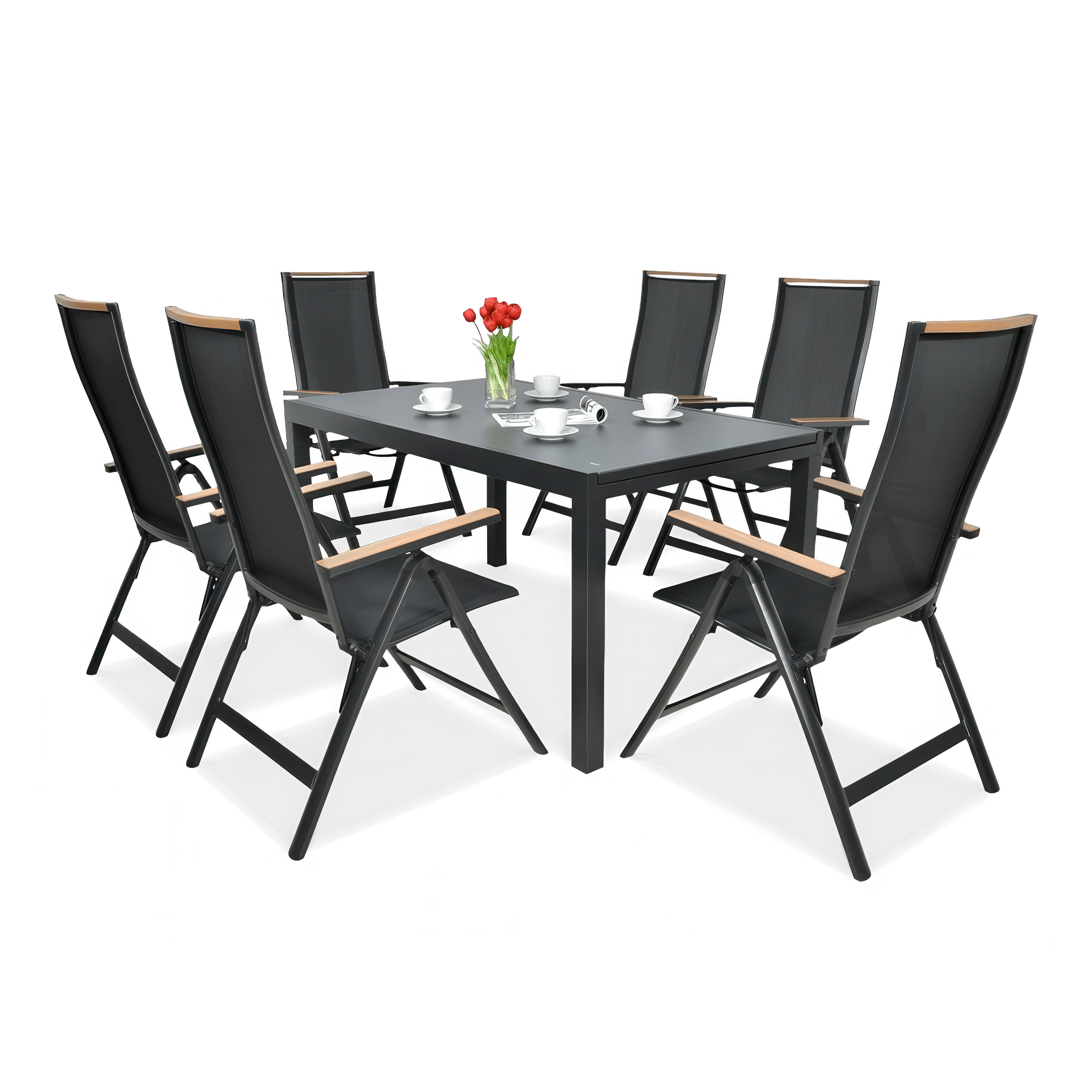 Meble ogrodowe BRISBANE 6/250 w kolorze czarnym