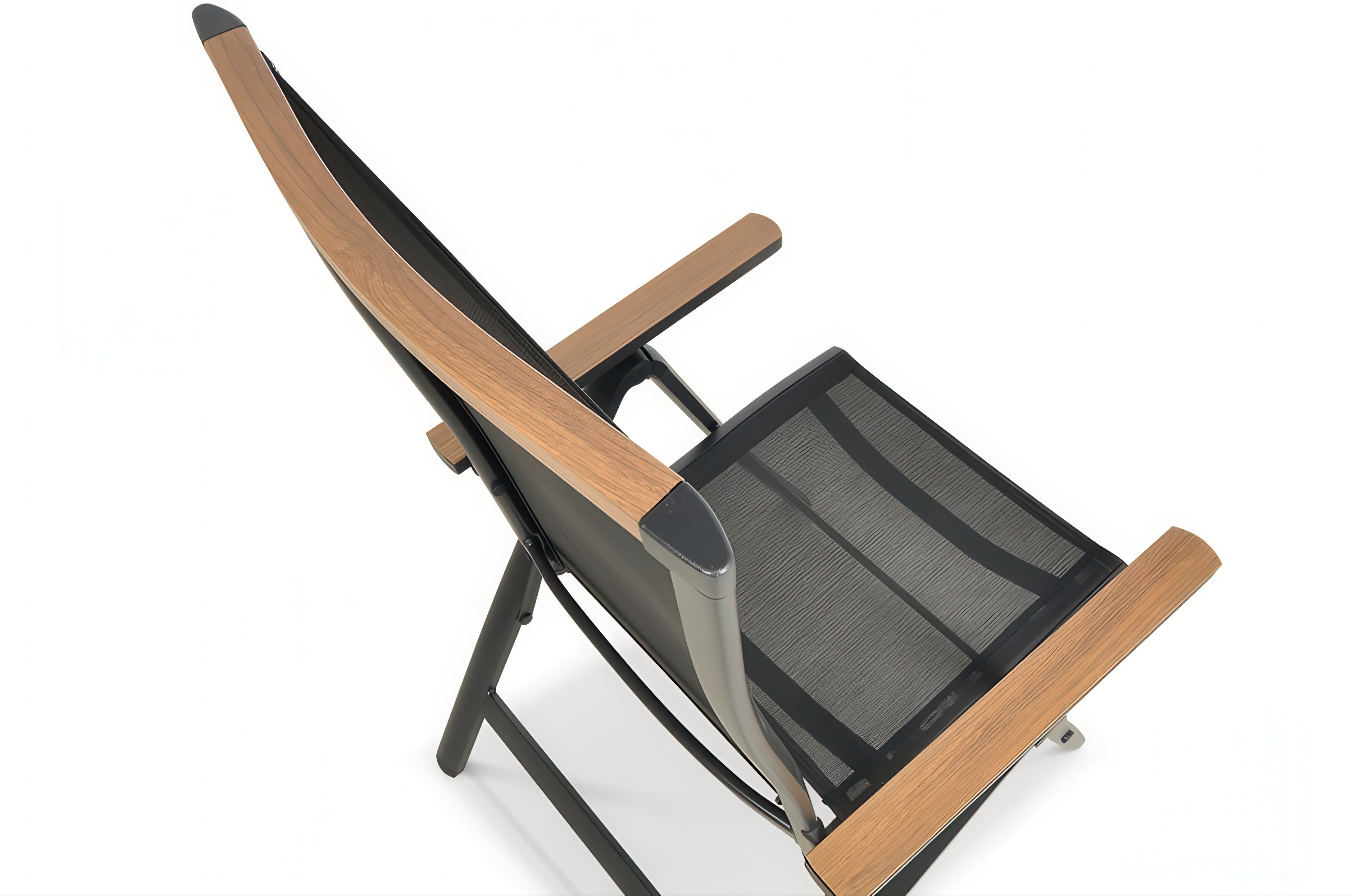 Aluminiowy mebel ogrodowy Brisbane 10/250 Black z drewnianymi elementami i czarną siatkątekstylną