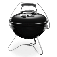 Przenośny grill węglowy kulisty z pokrywą, widok z boku