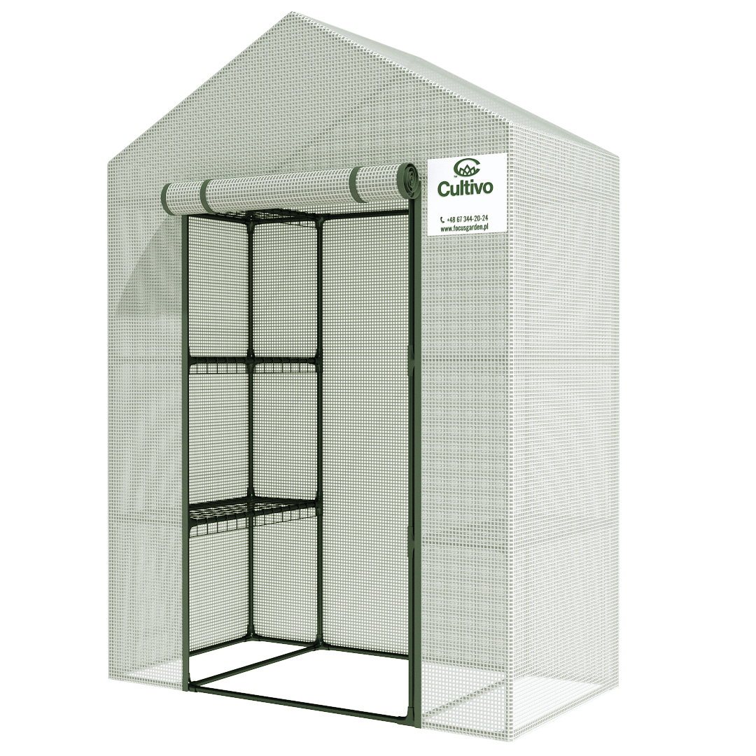 Szklarnia ogrodowa regał 4 półki 140x73 biała 