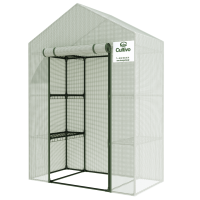 Mała szklarnia ogrodowa regał 4 PÓŁKI 140x73 Biała