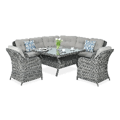 Narożnik z technorattanu SAVONA w odcieniach szarości