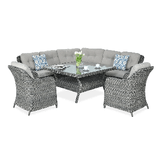 Narożnik z technorattanu SAVONA w odcieniach szarości