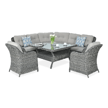 Narożnik z technorattanu SAVONA w odcieniach szarości