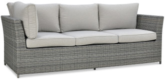 Narożnik technorattan MONIZ DINING PLUS Dark Grey z jasnoszarymi poduszkami
