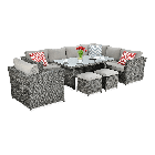 Narożnik technorattan MONIZ DINING PLUS Dark Grey