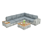 Narożnik technorattan AVOCADO WOOD Stone Grey