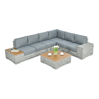 Narożnik technorattan AVOCADO WOOD Stone Grey