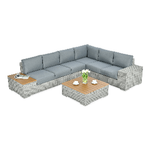 Narożnik technorattan AVOCADO WOOD Stone Grey