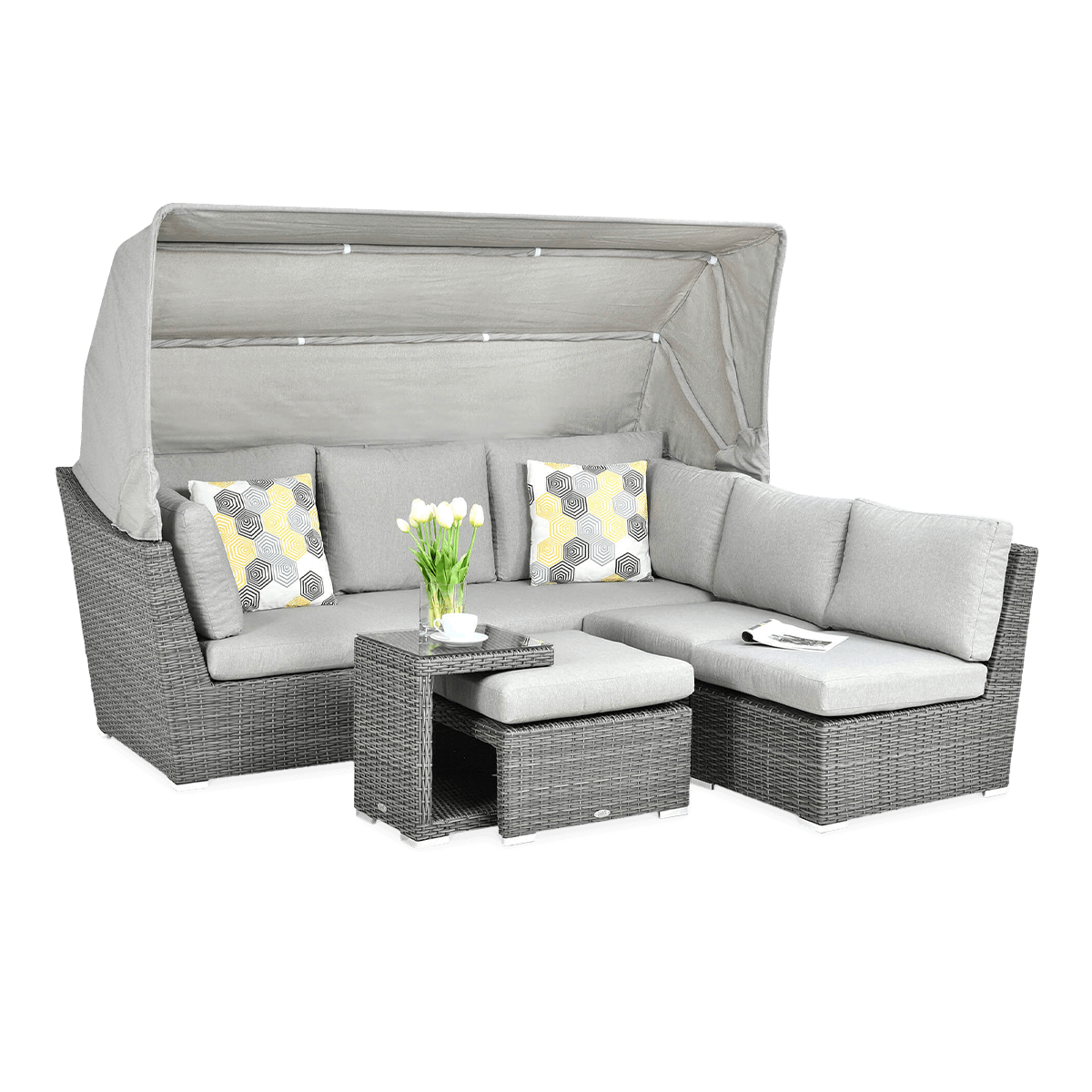 Narożnik technorattanowy CORSO RELAX Dark Grey