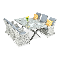 Zestaw mebli z technorattanu NAPOLI 6/200 White Grey