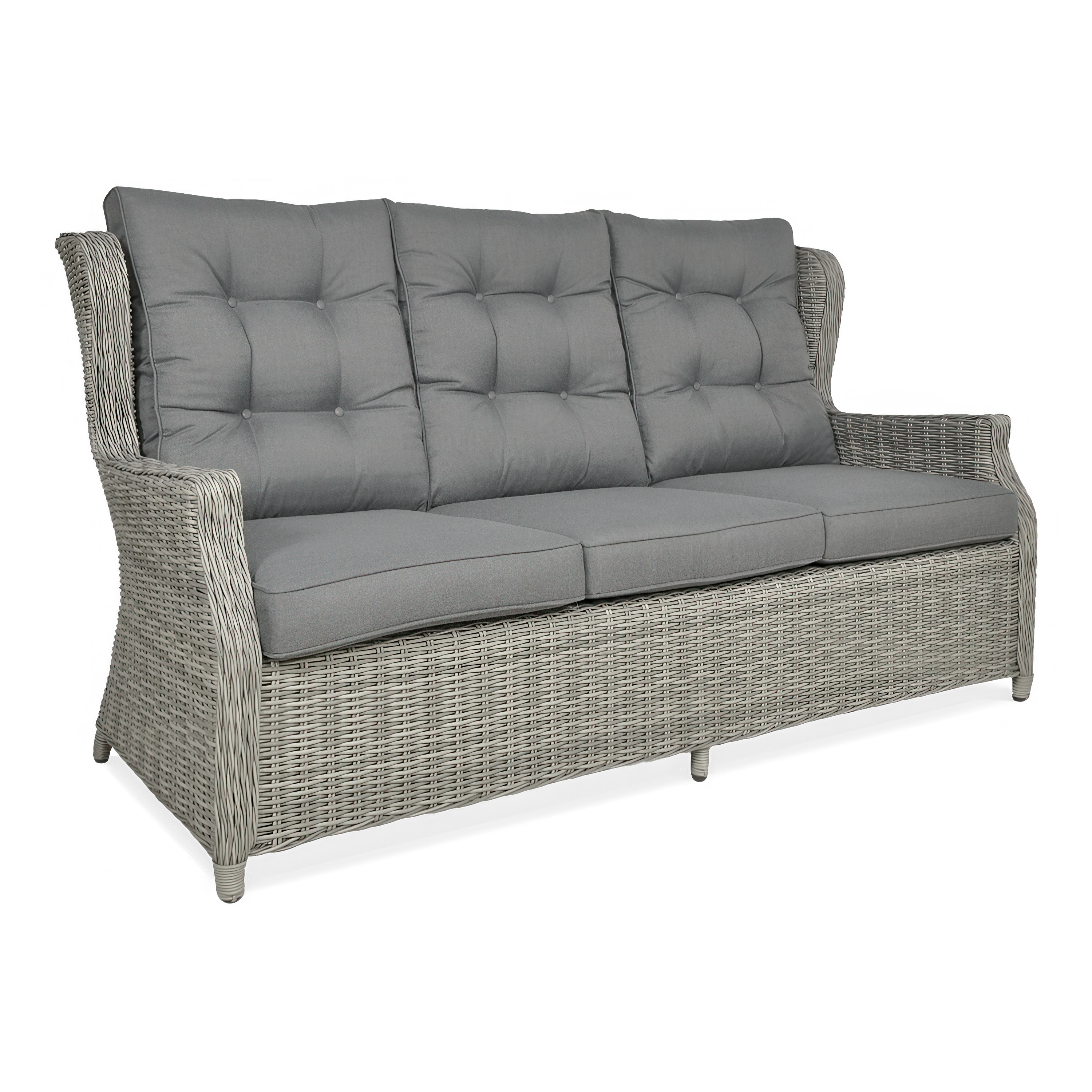 Sofa ogrodowa z technorattanu TRIVENTO 3 Stone Grey
