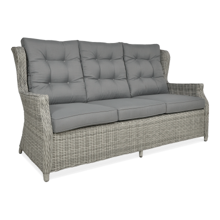 Sofa ogrodowa z technorattanu TRIVENTO 3 Stone Grey