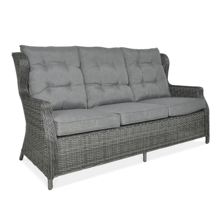 Sofa z technorattanu TRIVENTO 3 Dark Grey