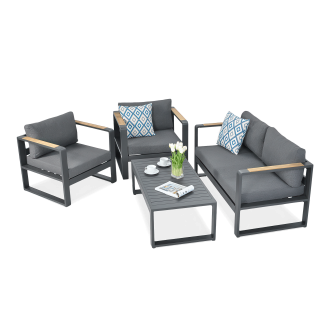 Zestaw wypoczynkowy PANAMA w odcieniach antracytu