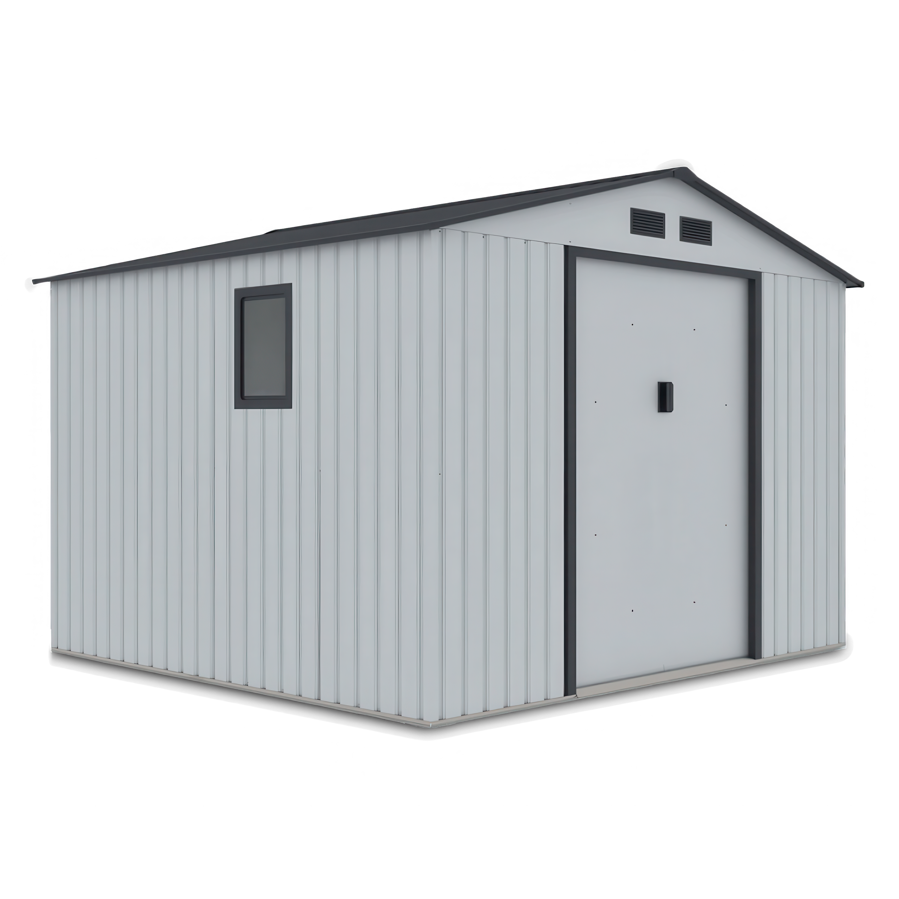 Domek narzędziowy HUDSON 277x255cm Light Grey - rzut na białym tle 