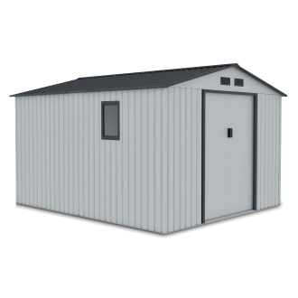 Domek narzędziowy HUDSON 277x319cm Light Grey na białym tle