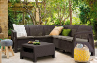 Narożnik ogrodowy CORFU RELAX DUO SET Brown