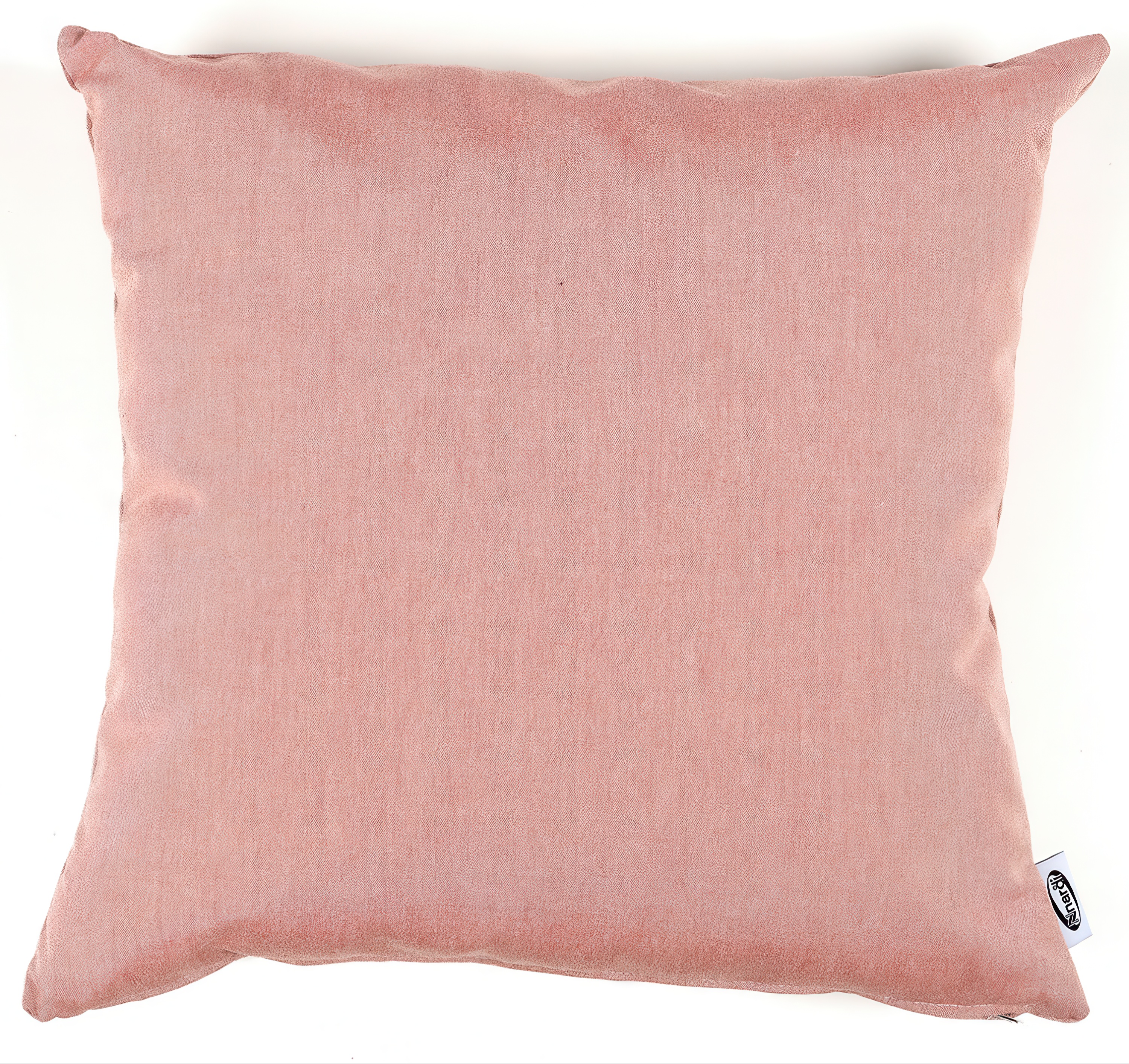 Poduszka dekoracyjna różowa 50x48 cm na białym tle