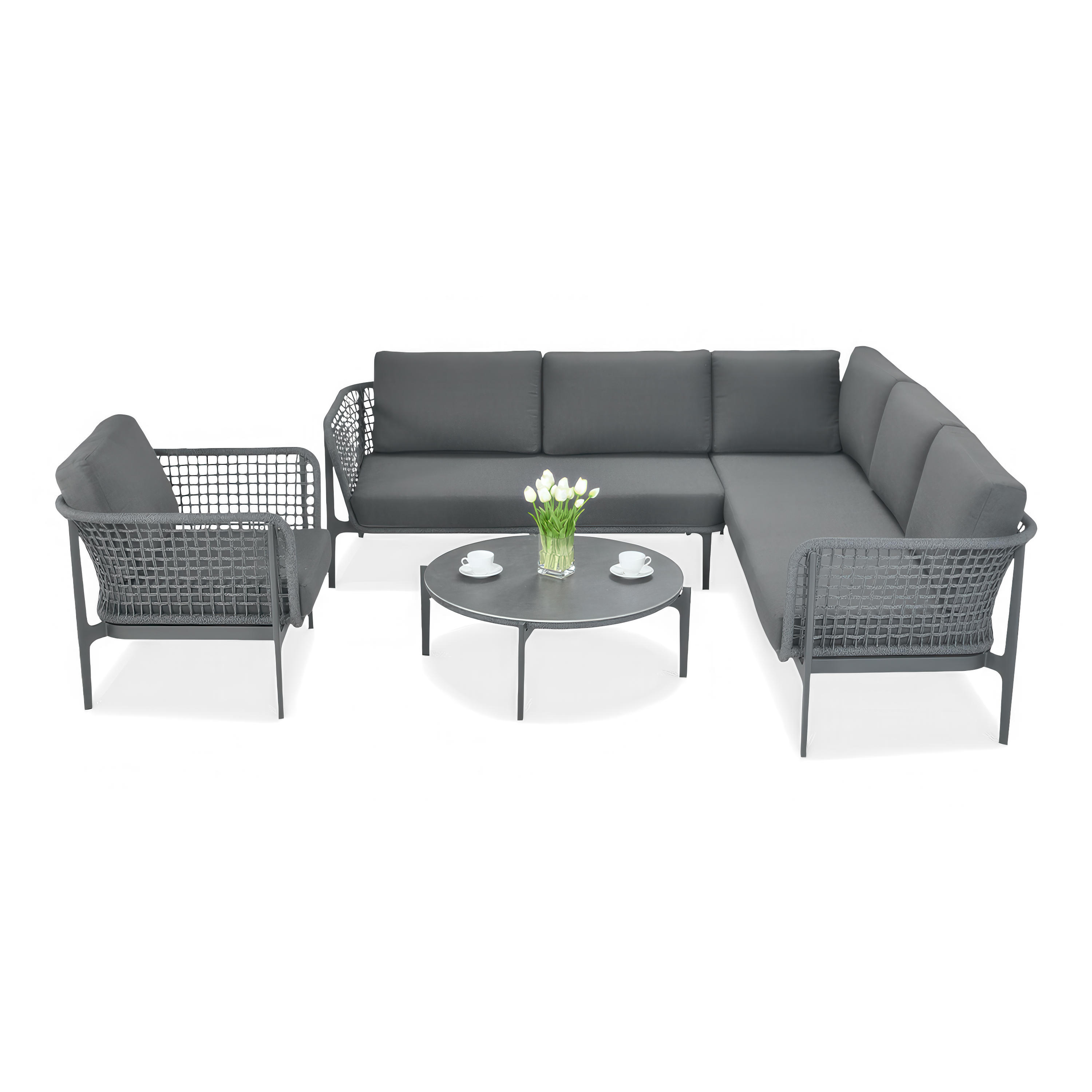 Narożnik wypoczynkowy EMERALD + FOTEL Grey