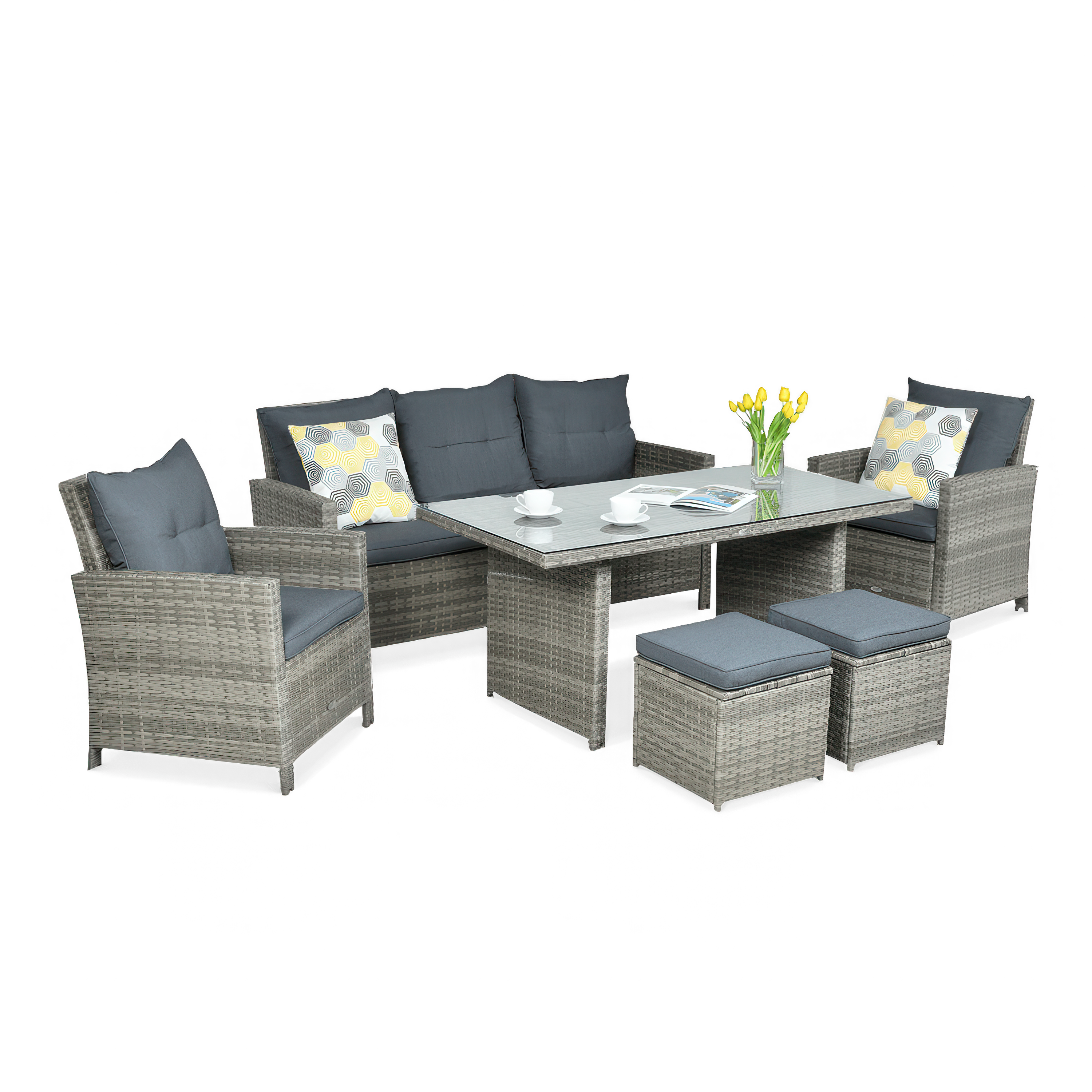 Zestaw technorattanowy IBIZA szary