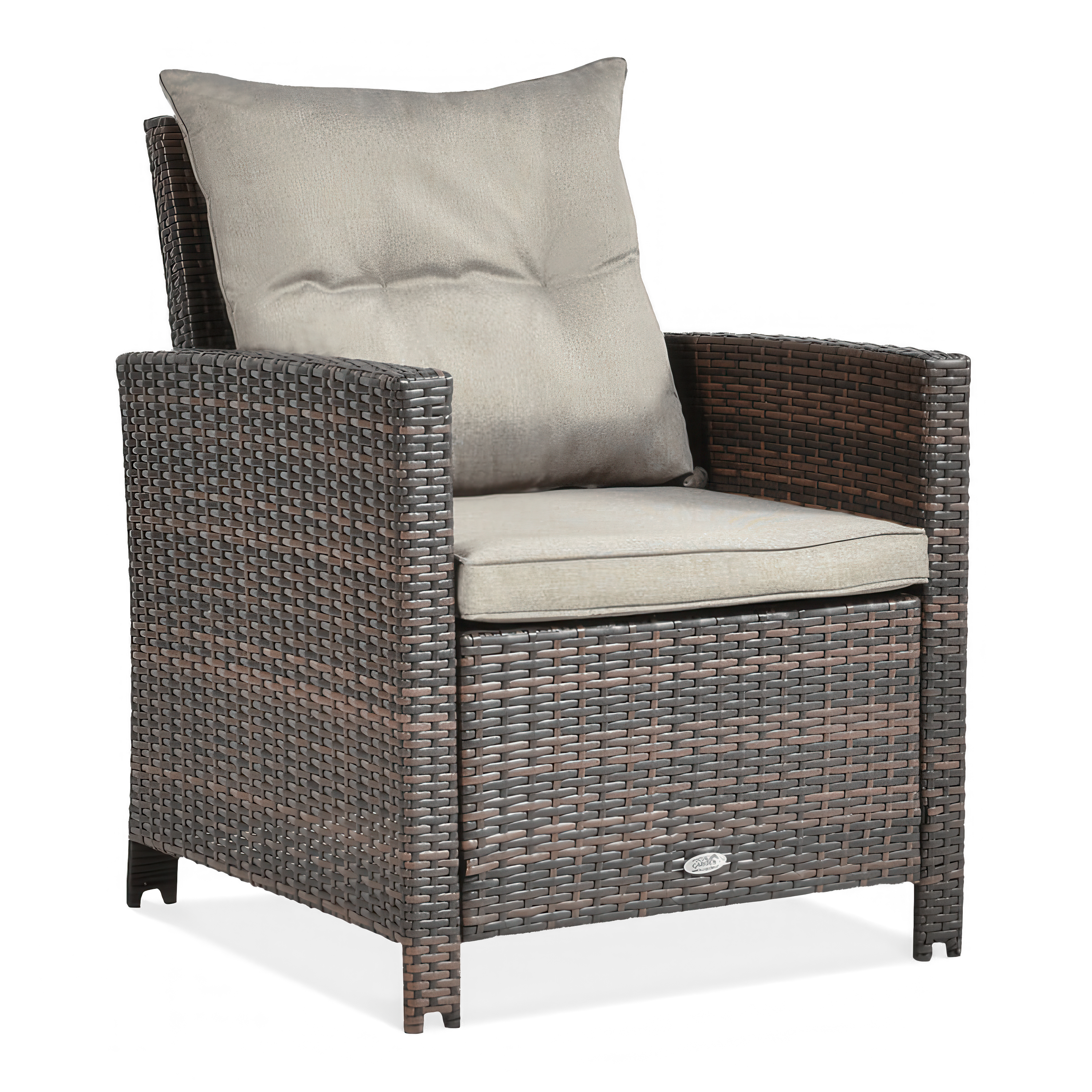 Fotel technorattanowy IBIZA w odcieniach brązu