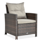 Fotel technorattanowy IBIZA w odcieniach brązu