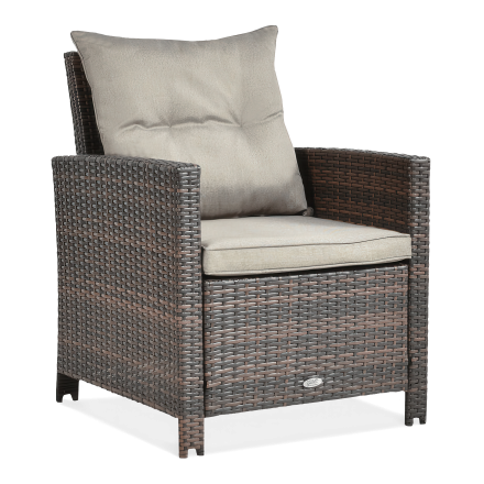 Fotel technorattanowy IBIZA w odcieniach brązu