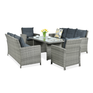 Zestaw z technorattanu IBIZA FAMILY w kolorze szarym