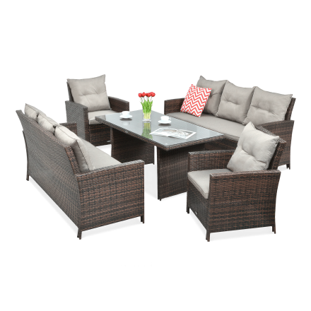 Meble technorattanowe IBIZA FAMILY w kolorze brązowym