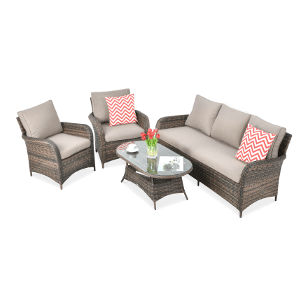 Zestaw z technorattanu VENTURA 3 Brown