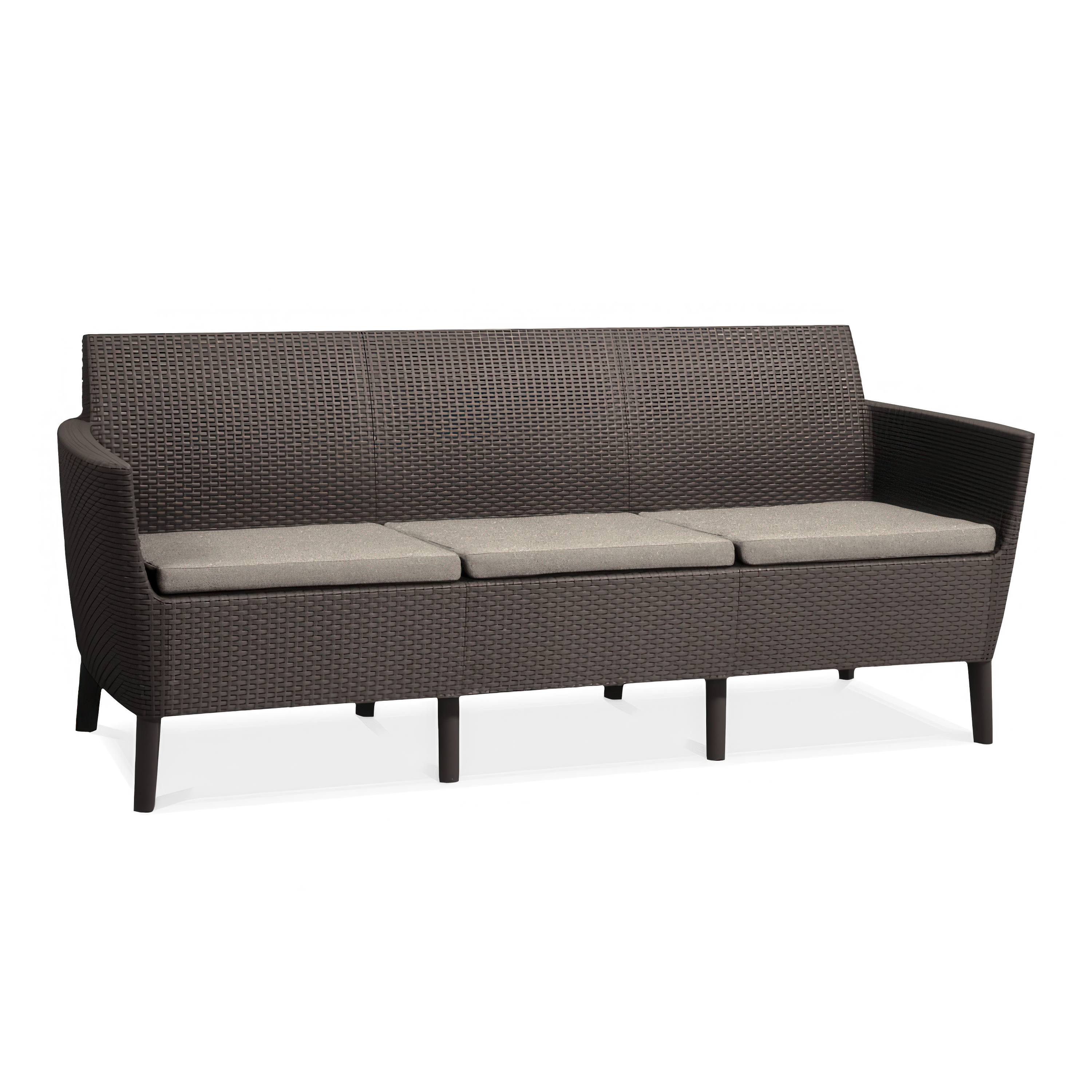 Duża sofa ogrodowa SALEMO w kolorze brązowym