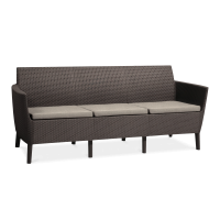 Duża sofa ogrodowa SALEMO w kolorze brązowym