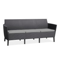 Sofa ogrodowa pokryta strukturą przypominającą rattan SALEMO w kolorze grafitu