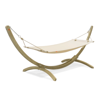 Hamak z drewnianym stelażem OLA w kolorze Ecru