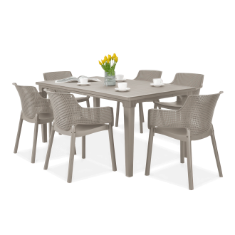 Zestaw mebli ogrodowych ELISA/FUTURA Cappuccino 6+1