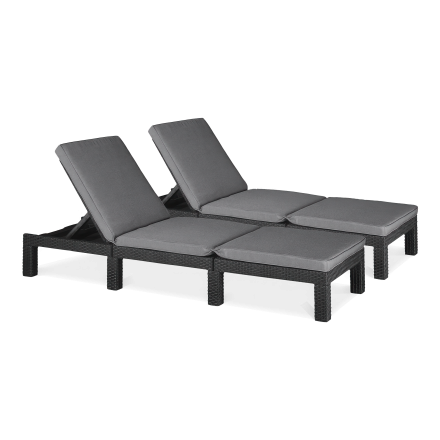 Zestaw leżaków ogrodowych DAYTONA DELUXE Graphite 2 szt.