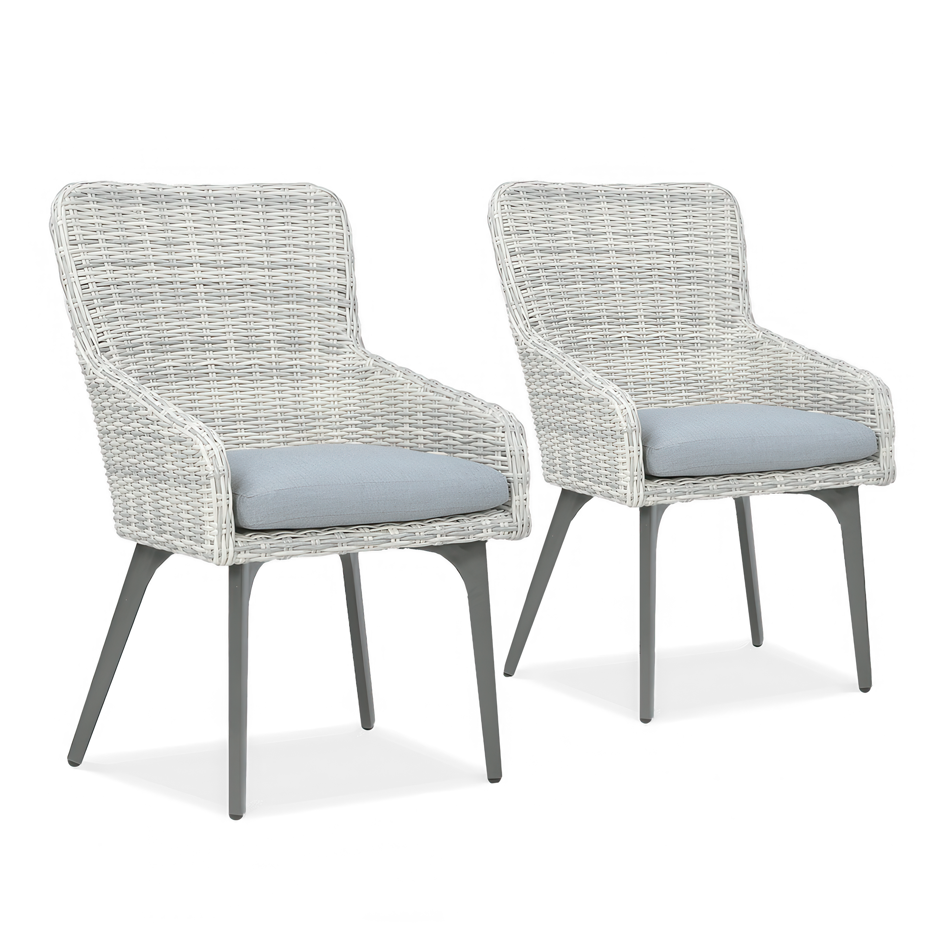 Fotel z technorattanu 2x MILANO White Grey