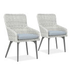 Fotel z technorattanu 2x MILANO White Grey