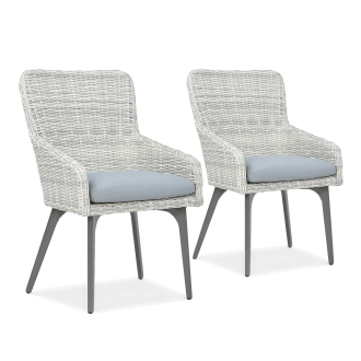 Fotel z technorattanu 2x MILANO White Grey